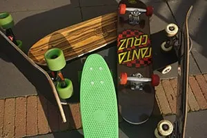 collection of skateboard setups