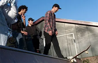 skateboarders having fun